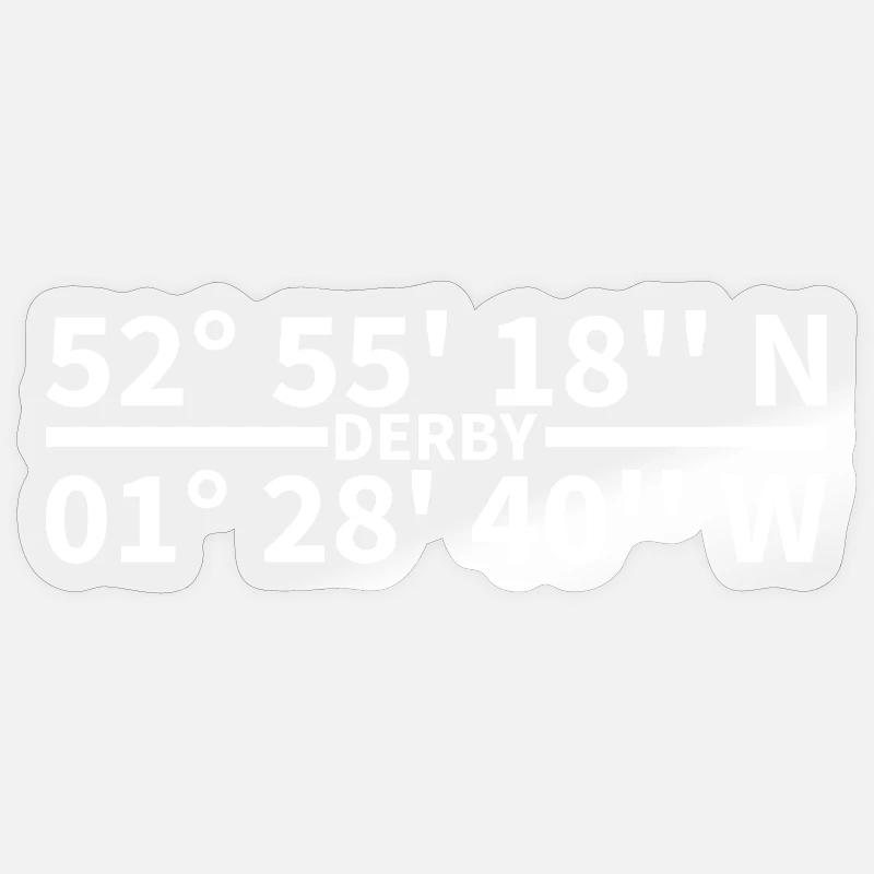 Coordonnées du derby - Sticker taille S (10 x 10 cm) - brillant transparent