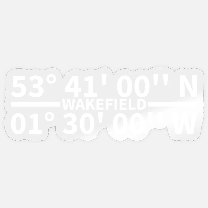 Coordonnées de Wakefield - Sticker taille S (10 x 10 cm) - brillant transparent