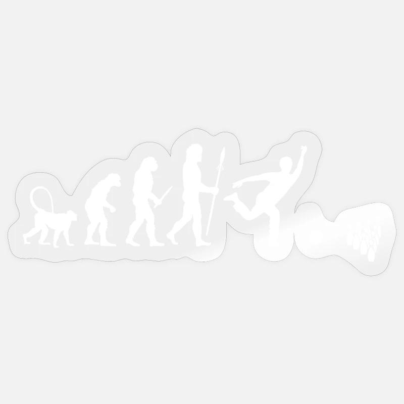 Évolution du bowling - Sticker taille S (10 x 10 cm) - brillant transparent