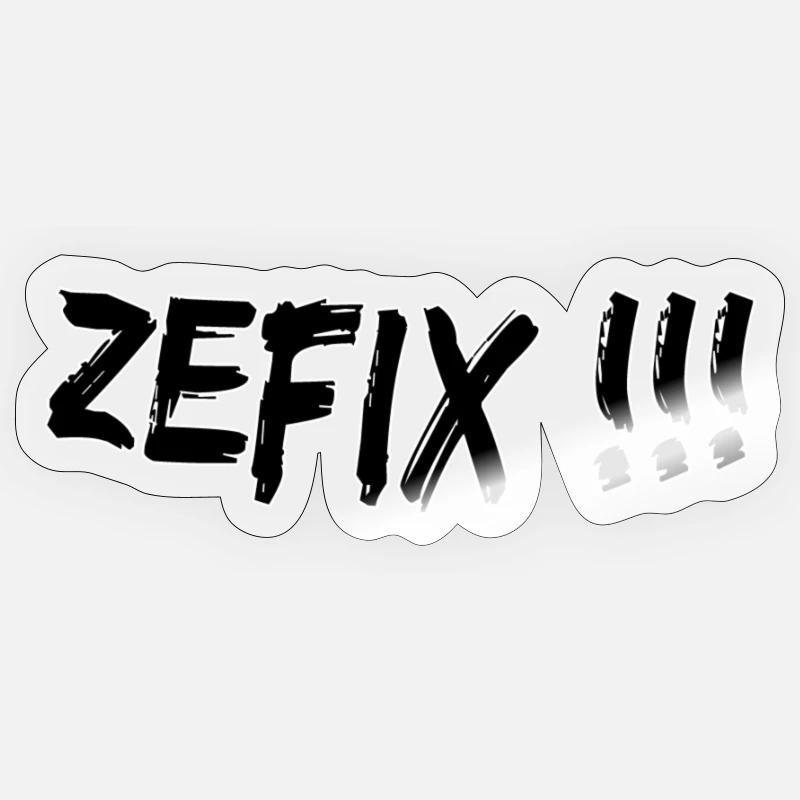 Zefix - Sticker Größe S (10 x 10 cm) - Transparent glänzend