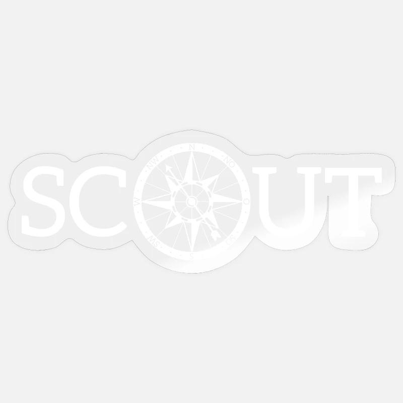 Scout mit Kompass - Sticker Größe S (10 x 10 cm) - Transparent glänzend