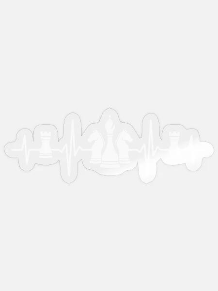 Schach Herzschlag Schachfiguren Schachspieler - Sticker Größe S (10 x 10 cm) - Transparent glänzend