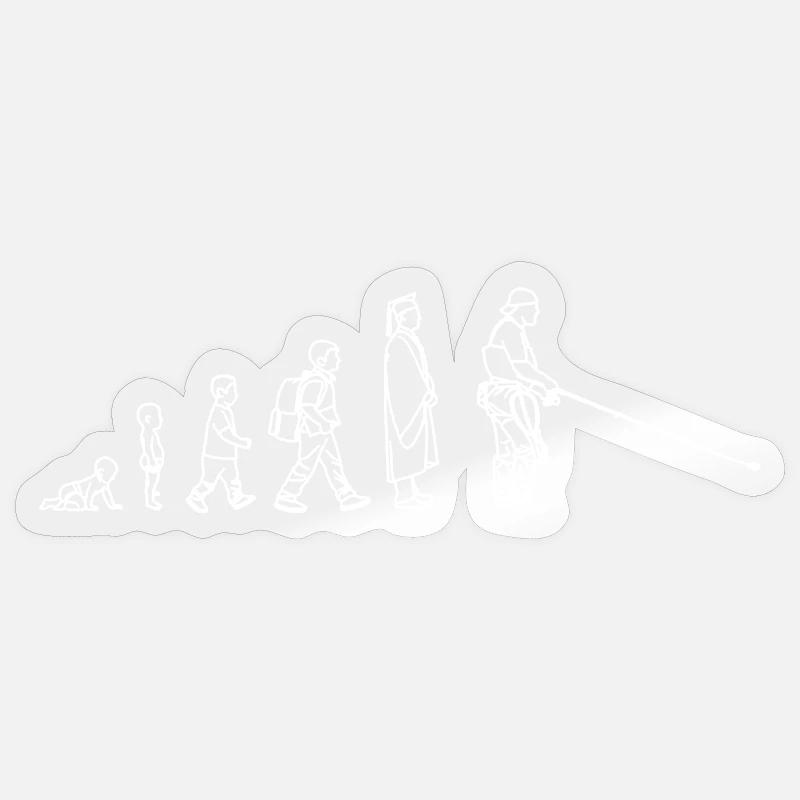 Fishing Evolution - Sticker size S (10 x 10 cm) - transparent glossy