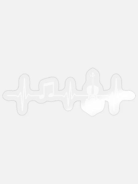 Cello Herzschlag Cellist Musik Instrument - Sticker Größe S (10 x 10 cm) - Transparent glänzend