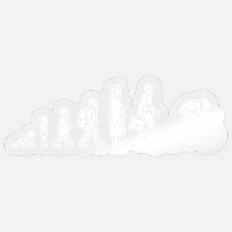 Evolution eines Radfahrers Sticker Größe S (10 x 10 cm)
