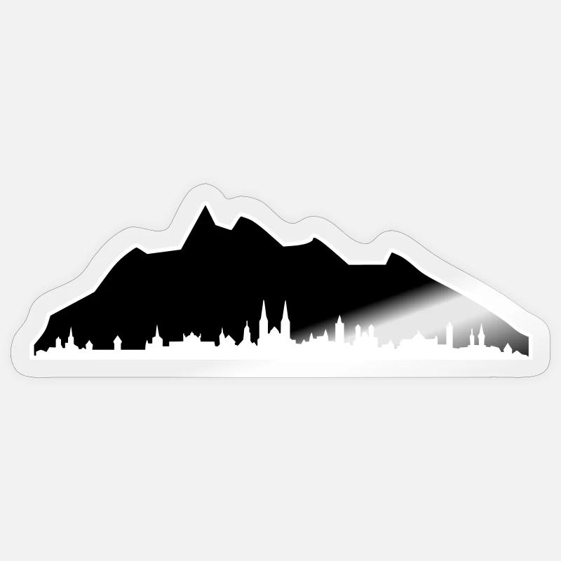 Pilatus Luzern Kontur - Sticker Größe S (10 x 10 cm) - Transparent glänzend