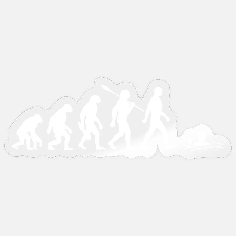 Evolution - Eisbader - Winterbaden - Eisbaden Sticker Größe S (10 x 10 cm)