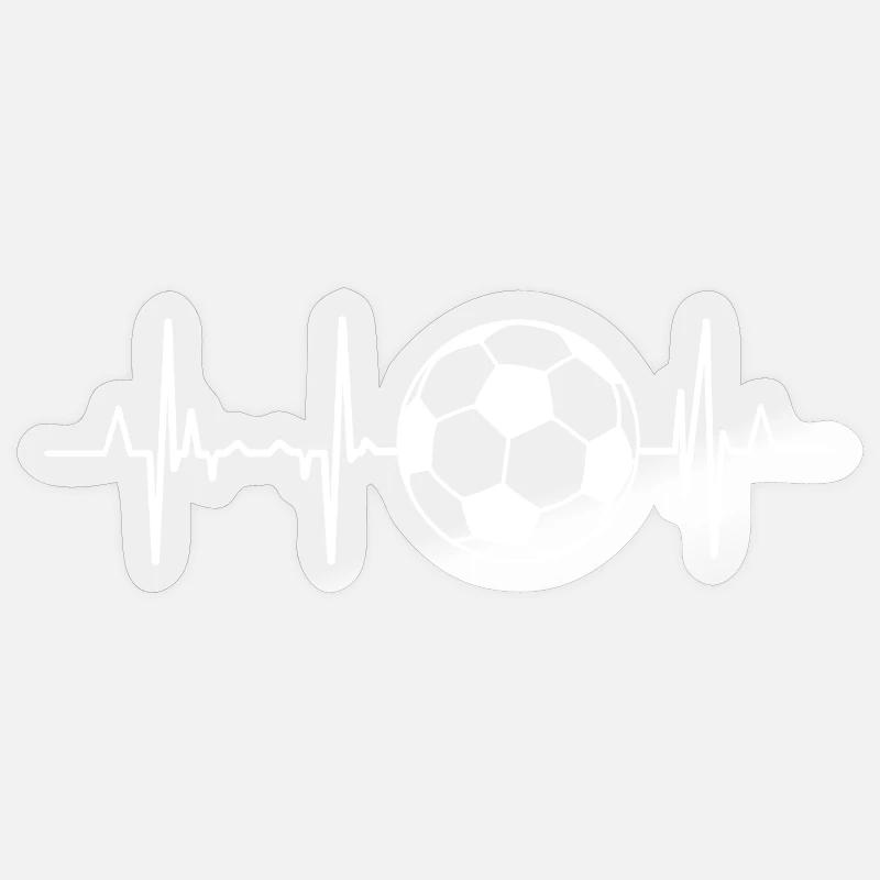 Fußball EKG - Sticker Größe S (10 x 10 cm) - Transparent glänzend