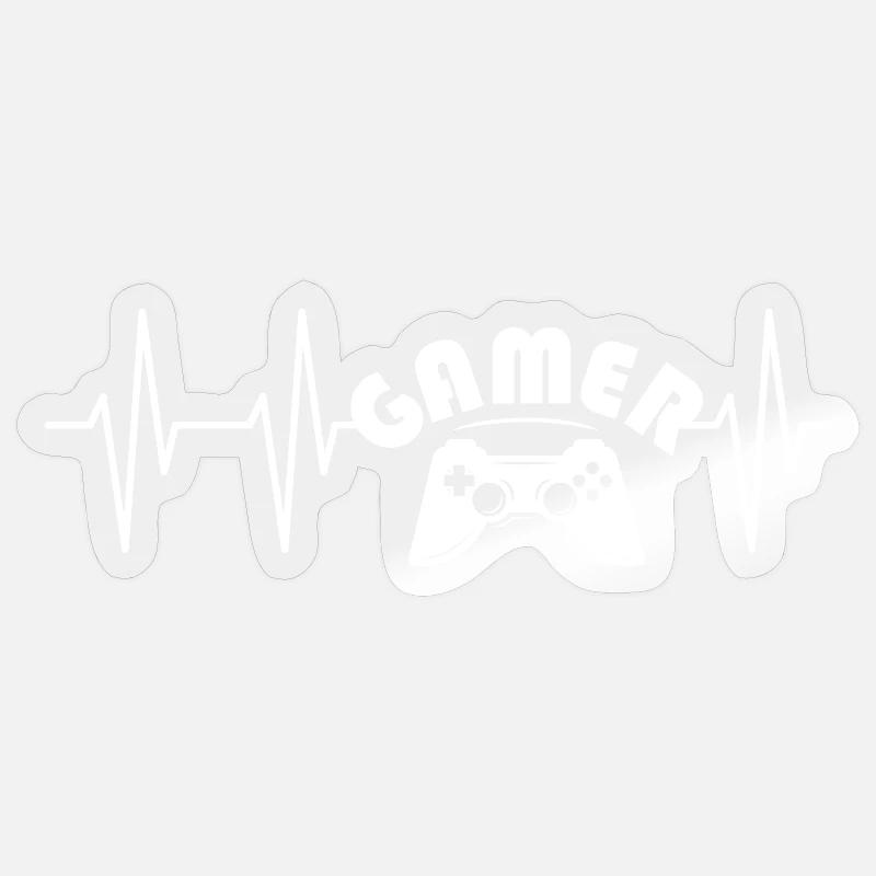 Herzschlag Controller Symbol puls gamer gaming - Sticker Größe S (10 x 10 cm) - Transparent glänzend