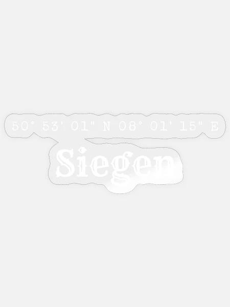 Siegen Koordinaten - Sticker Größe S (10 x 10 cm) - Transparent glänzend