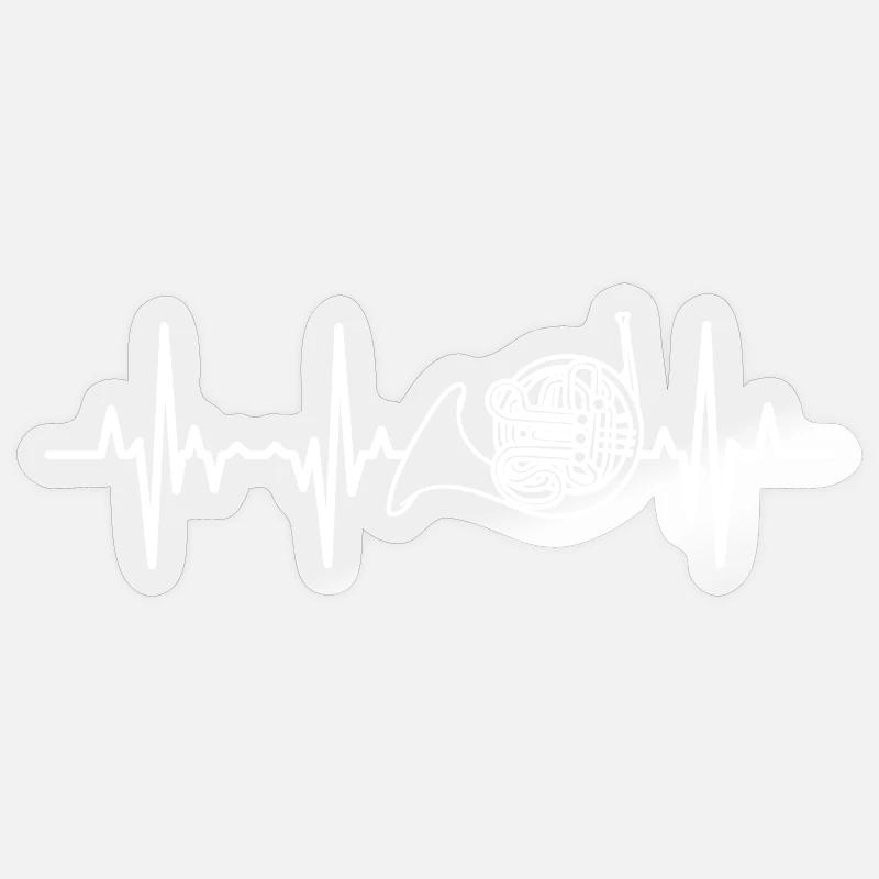 French horn palpitations - Sticker size S (10 x 10 cm) - transparent glossy