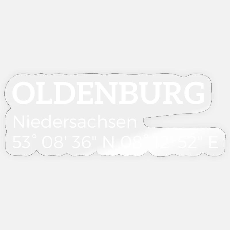 Oldenburg, Lower Saxony coordinates Sticker size S (10 x 10 cm)