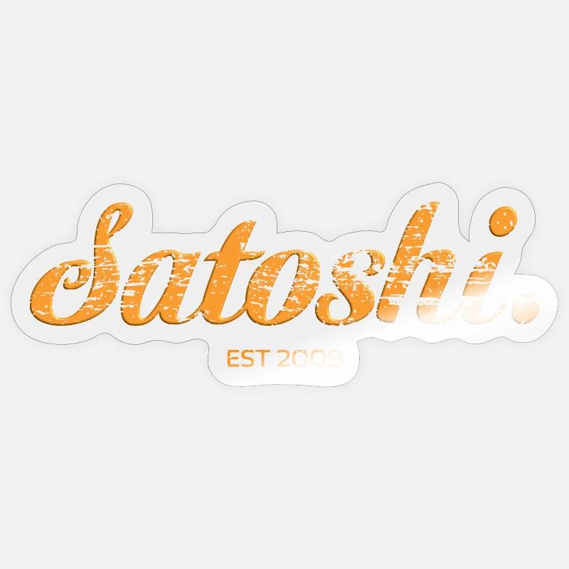 Satoshi Bitcoin Hodl - Sticker taille S (10 x 10 cm) - brillant transparent