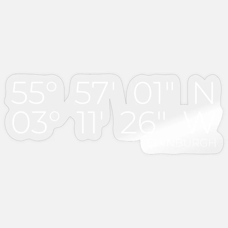 Coordonnées : Édimbourg, Écosse - Sticker taille S (10 x 10 cm) - brillant transparent