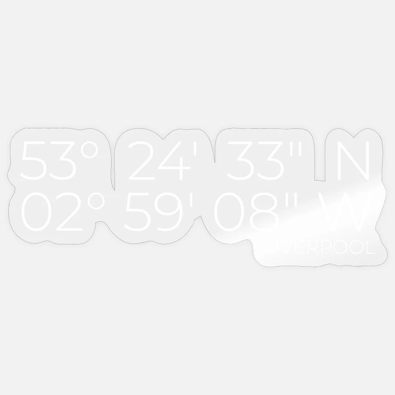 Coordonnées : Liverpool, Angleterre - Sticker taille S (10 x 10 cm) - brillant transparent