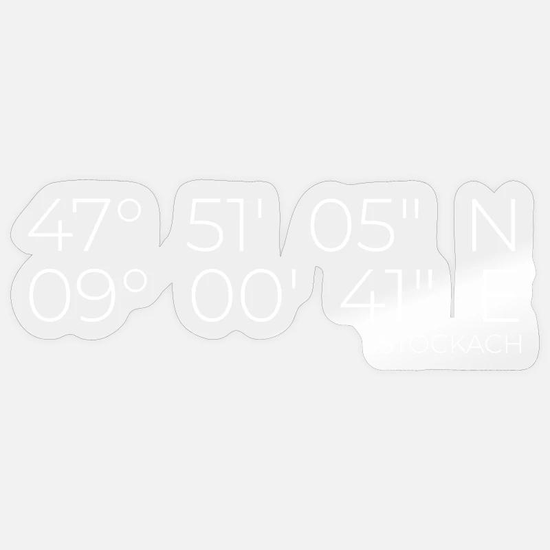 Coordonnées Stockach - Sticker taille S (10 x 10 cm) - brillant transparent