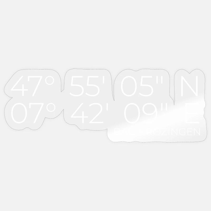 Coordonnées Bad Krozingen - Sticker taille S (10 x 10 cm) - brillant transparent