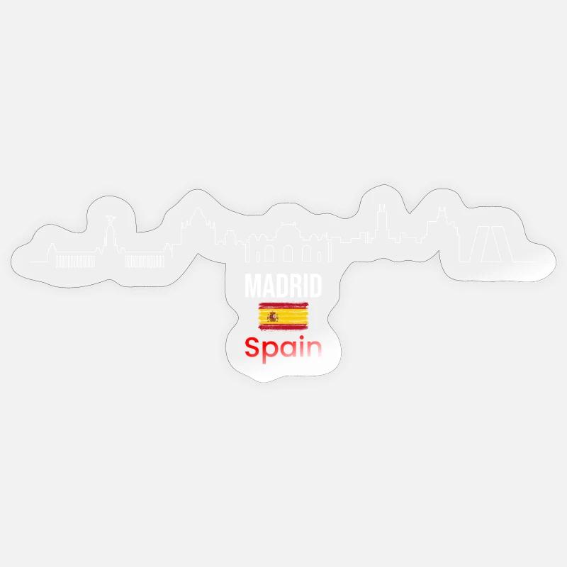 Skyline Madrid - Sticker taille S (10 x 10 cm) - brillant transparent