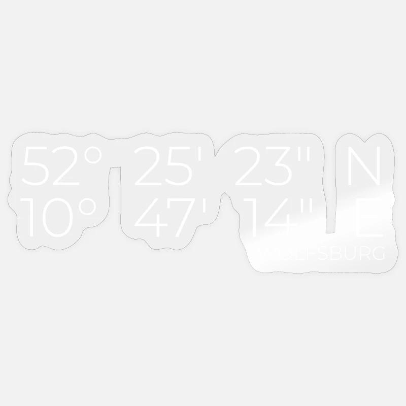 Coordinates Wolfsburg - Sticker size S (10 x 10 cm) - transparent glossy
