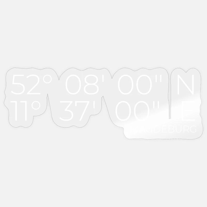 Coordinates Magdeburg Sticker size S (10 x 10 cm)