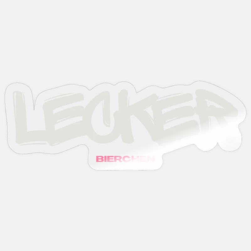 Lecker Bierchen - Sticker Größe S (10 x 10 cm) - Transparent glänzend