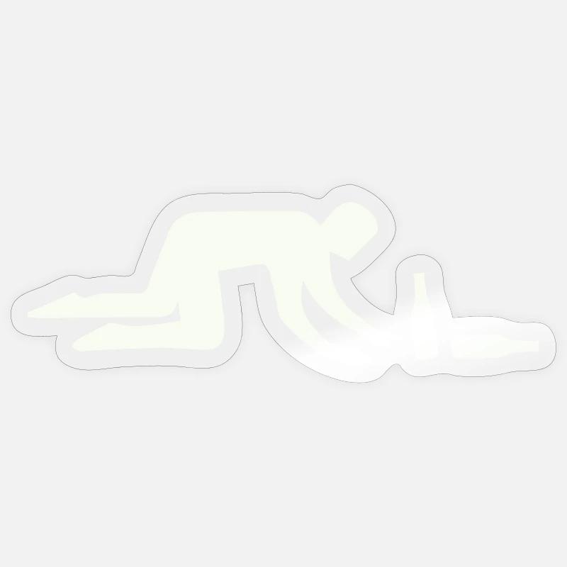 Silhouette d’ivrogne avec bouteille - Sticker taille S (10 x 10 cm) - brillant transparent