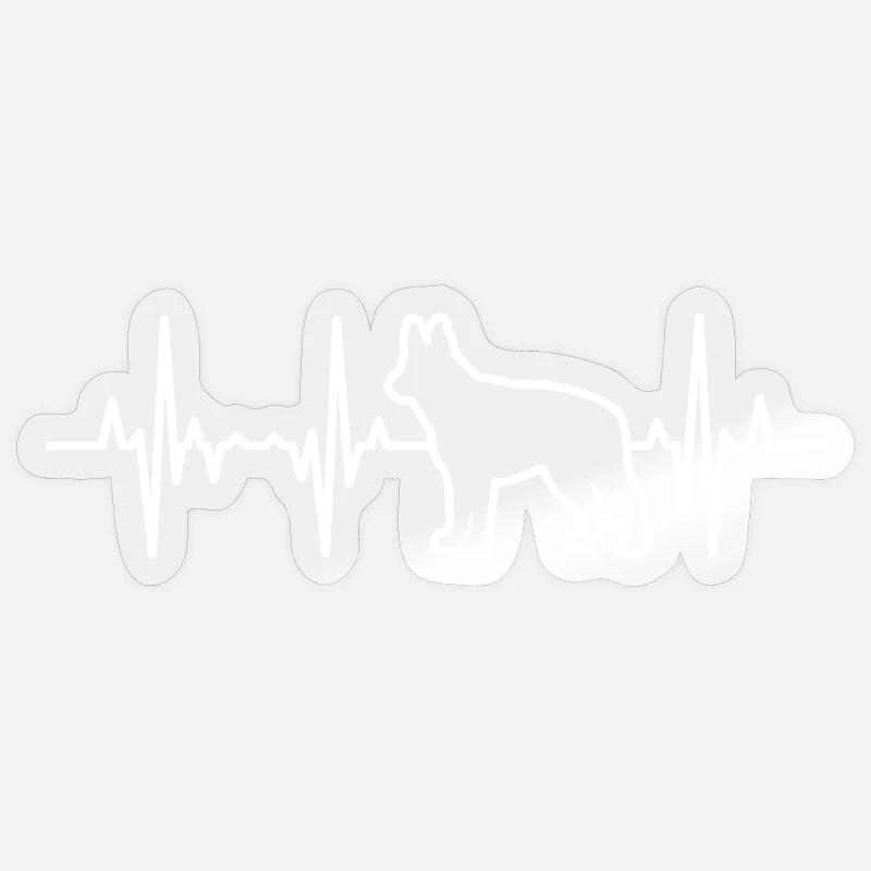 Schäferhund Herzschlag - Sticker Größe S (10 x 10 cm) - Transparent glänzend