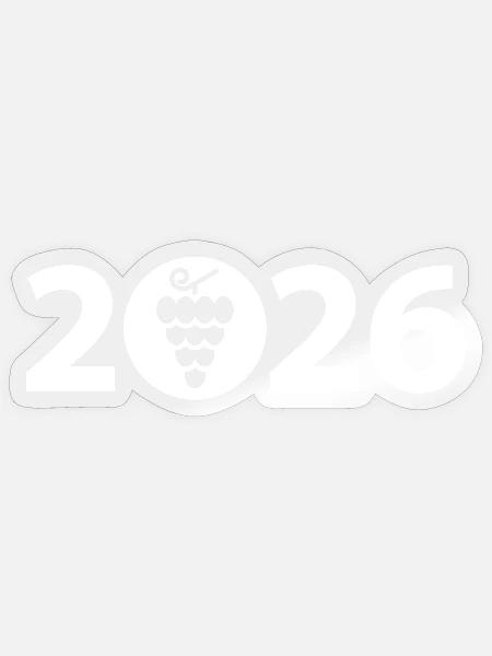Winzer 2026, Weinfest 2026, Weinstock 2026 - Sticker Größe S (10 x 10 cm) - Transparent glänzend