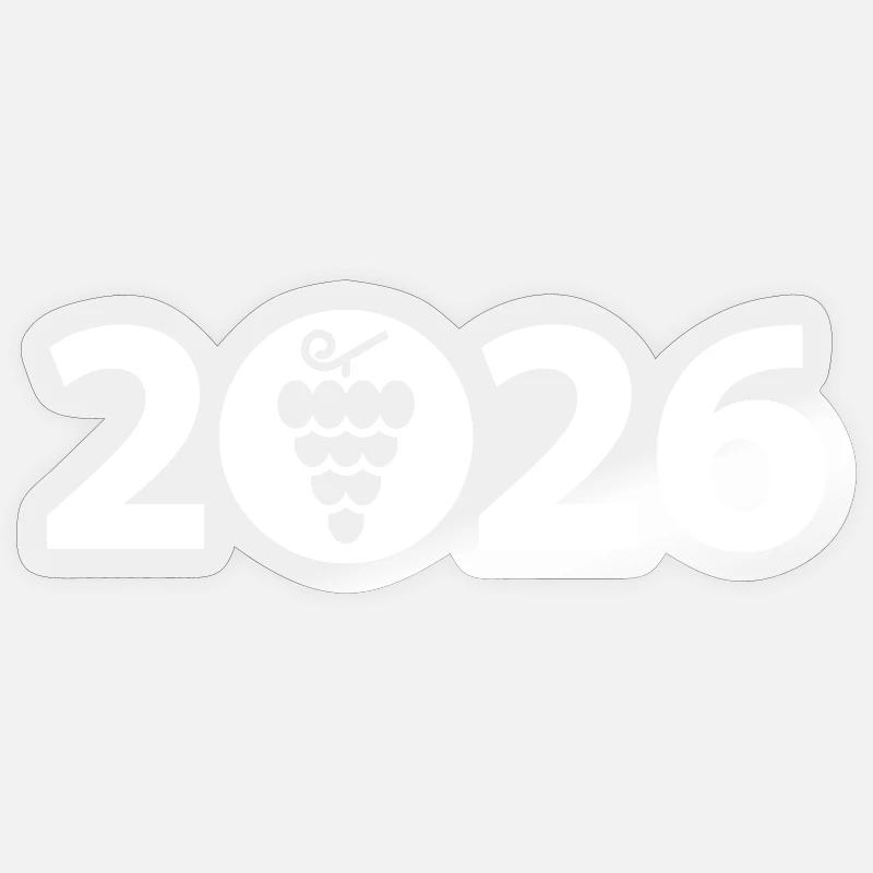 Winzer 2026, Weinfest 2026, Weinstock 2026 - Sticker Größe S (10 x 10 cm) - Transparent glänzend