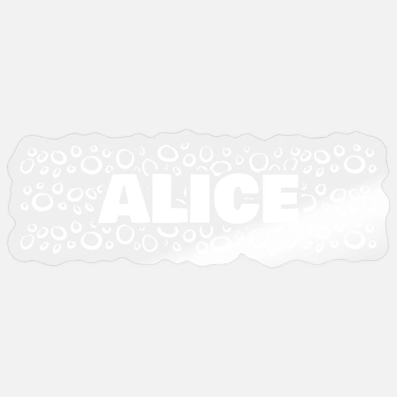 Alice Leopards Typography - Sticker Größe S (10 x 10 cm) - Transparent glänzend