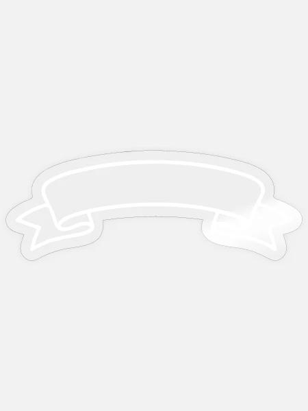 Geschwungenes Banner Symbol Weiß - Sticker Größe S (10 x 10 cm) - Transparent glänzend