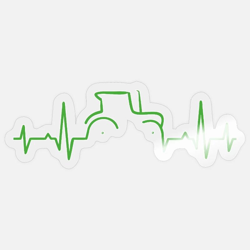 CARDIOGRAM TRACTOR Green - Sticker size S (10 x 10 cm) - transparent glossy