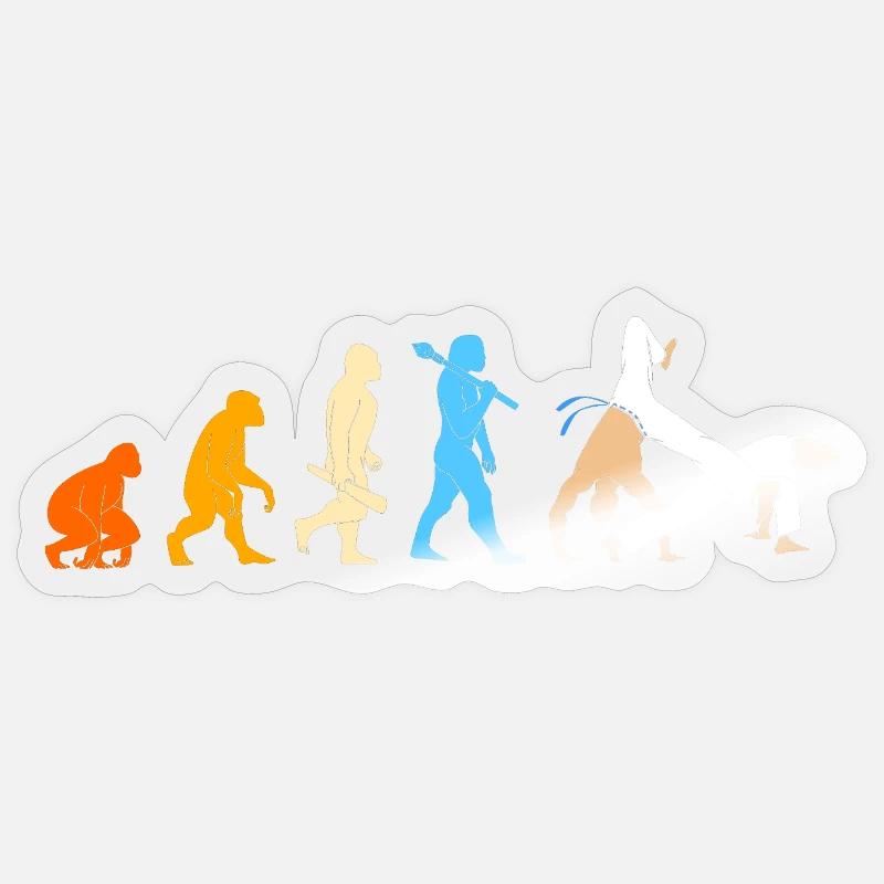 Capoeira Evolution - Sticker Größe S (10 x 10 cm) - Transparent glänzend