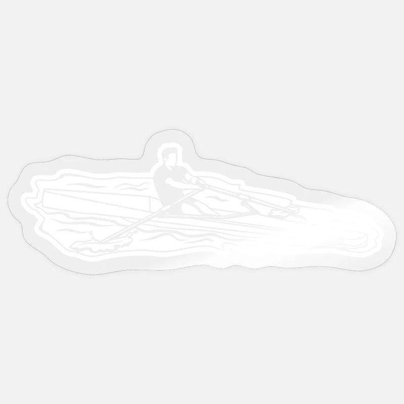 Rameur - Sticker taille S (10 x 10 cm) - brillant transparent