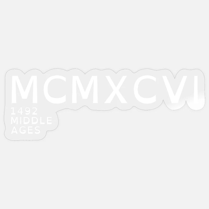 1996_LINE_white - Sticker taille S (10 x 10 cm) - brillant transparent