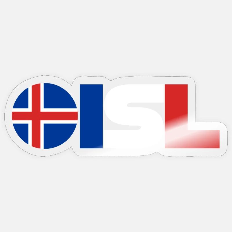 Islande - Sticker taille S (10 x 10 cm) - brillant transparent