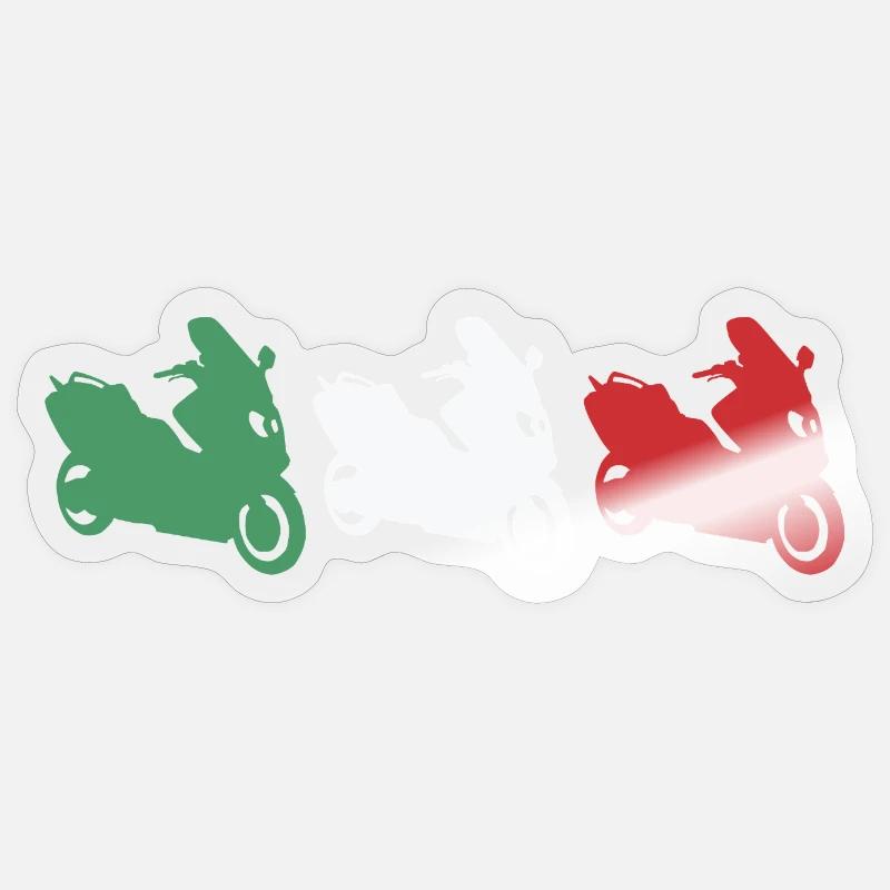 Italy Scooter Motorcycle - Sticker size S (10 x 10 cm) - transparent glossy