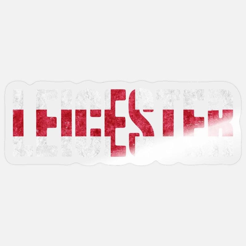 Leicester, Angleterre - Sticker taille S (10 x 10 cm) - brillant transparent