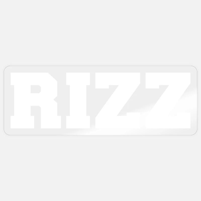 Rizz - Sticker taille S (10 x 10 cm) - brillant transparent