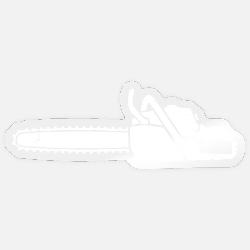 Chainsaw Tool - Sticker size S (10 x 10 cm) - transparent glossy