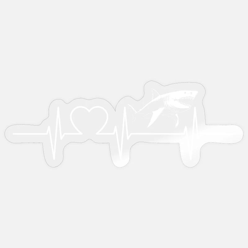 Requins Requin - Sticker taille S (10 x 10 cm) - brillant transparent