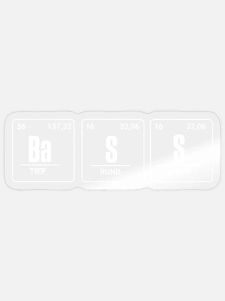 Kontrabass - Ein bisschen Bass muss sein - Sticker Größe S (10 x 10 cm) - Transparent glänzend
