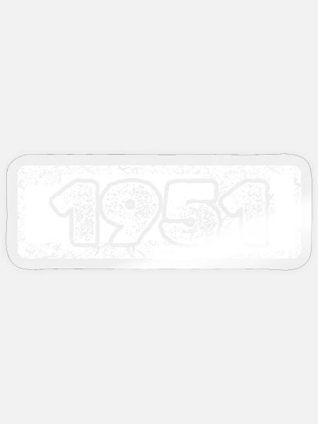 Jahreszahl 1951 - Sticker Größe S (10 x 10 cm) - Transparent glänzend