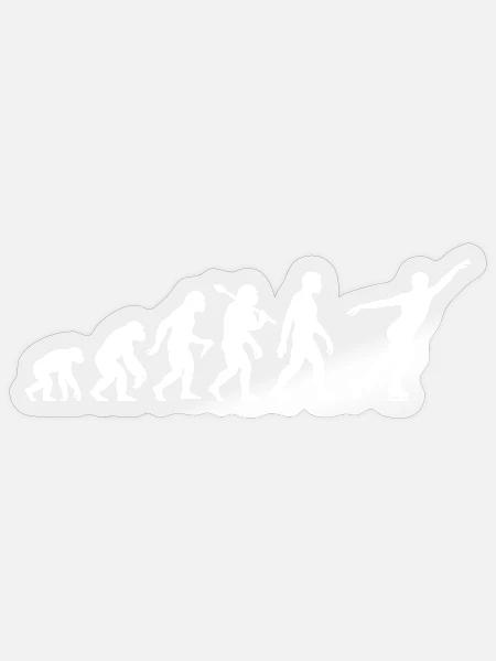 Eiskunstläufer Evolution Eiskunstlauf Schlittschuh - Sticker Größe S (10 x 10 cm) - Transparent glänzend