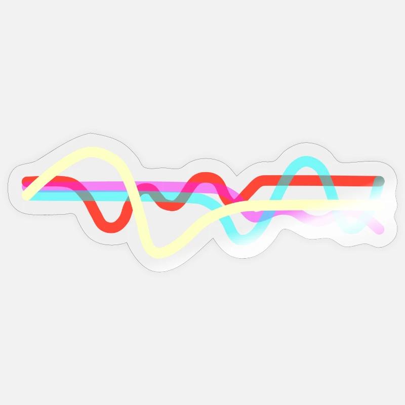 Lignes - Sticker taille S (10 x 10 cm) - brillant transparent