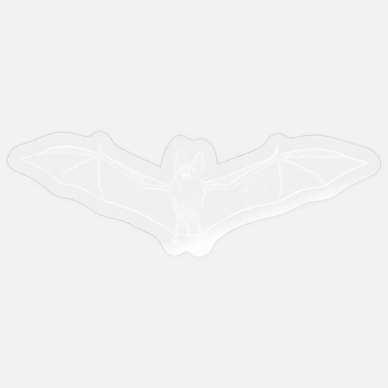 Fledermaus - Sticker Größe S (10 x 10 cm) - Transparent glänzend