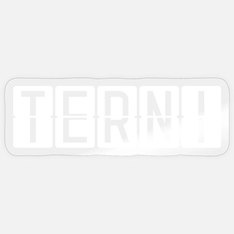Terni Flughafentafel - Sticker Größe S (10 x 10 cm) - Transparent glänzend