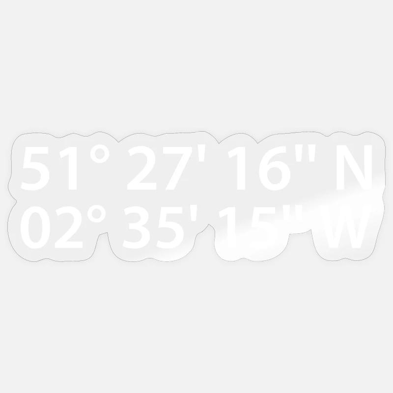 Coordonnées bristol - Sticker taille S (10 x 10 cm) - brillant transparent