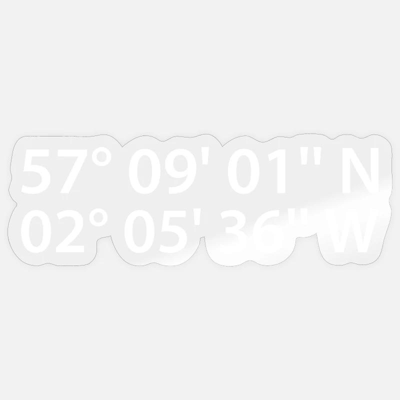 Aberdeen coordinates Sticker size S (10 x 10 cm)