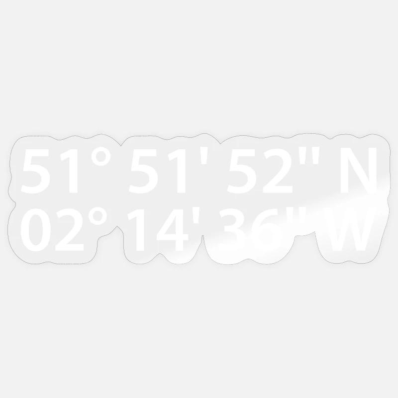 Coordonnées de Gloucester - Sticker taille S (10 x 10 cm) - brillant transparent